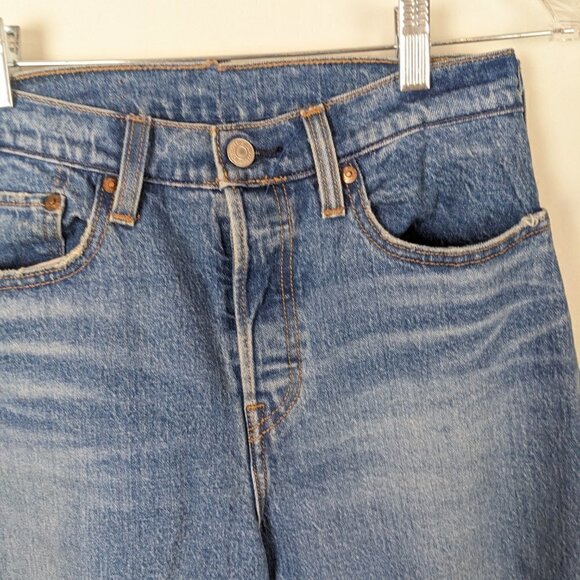 LEVI'S High Rise straight ripped jeans size - Picture 7 of 10